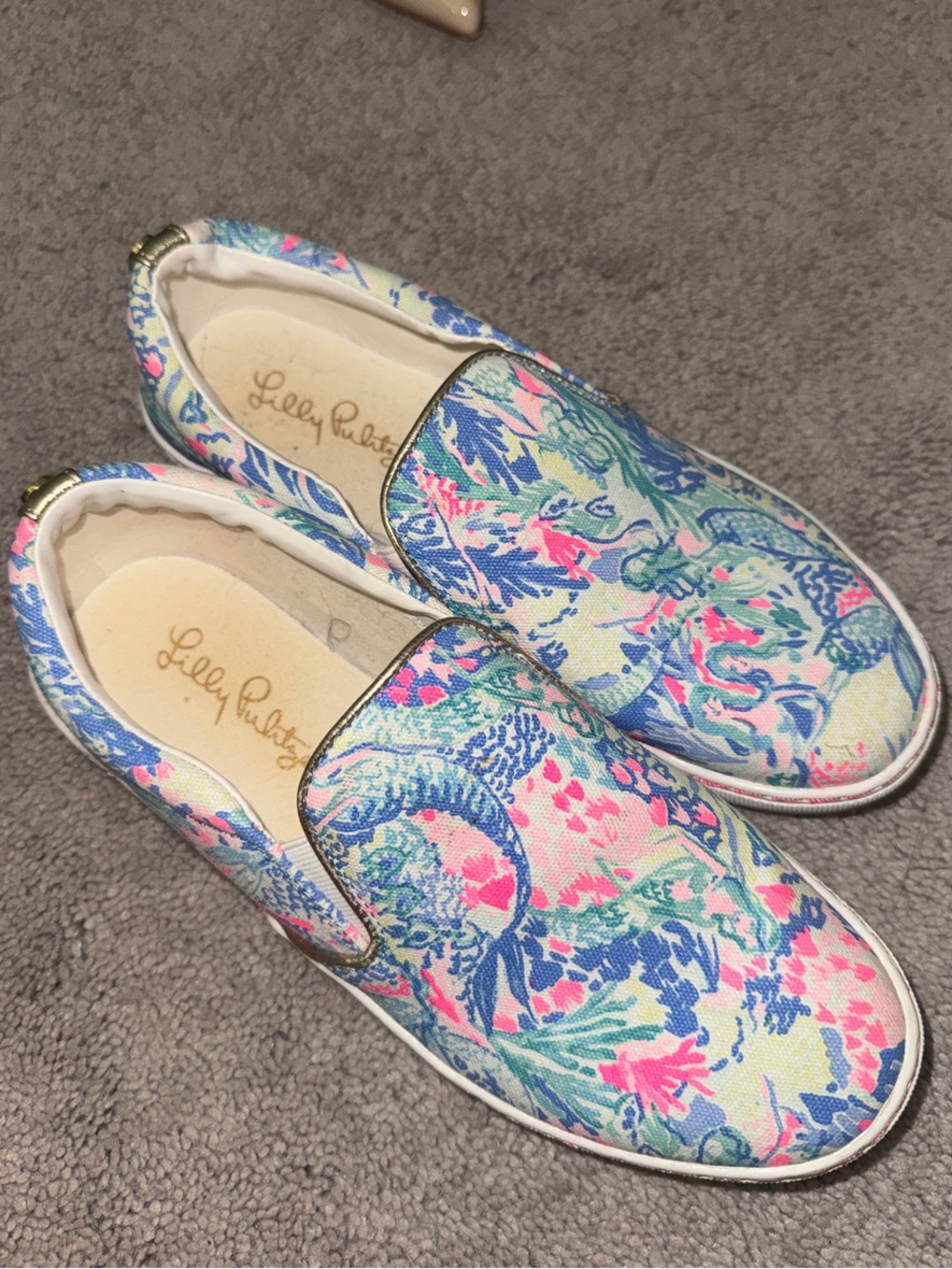 Lilly Pulitzer Floral Slip-On Sneakers in Blue, Pink, Green